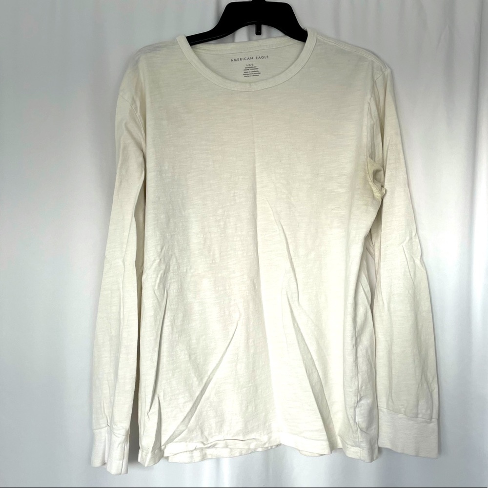 White Crew Neck Long Sleeve American Eagle